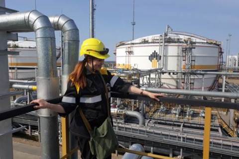 The 3rd year student Irina Toloknova, who passed an internship at OOO "RN-Vankor" (NK Rosneft) as part of a group of 10 more "CVRE" Department students organized for their students by the leadership of the Department