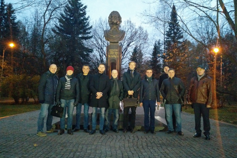 A group of students of scientific and engineering center advanced training courses of PAO "Gazprom Neft" and subsidiaries on a tour of Peter the Great St. Petersburg Polytechnic University