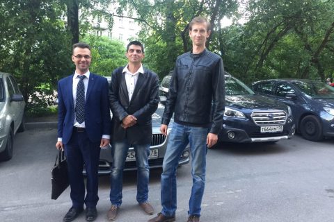 Informal meeting: Director of the scientific and engineering center S. V. Kartashov, head of the CVRE Department Yu. V. Kozhukhov and representative of Bauer Kompressoren A.V. Tarkhov