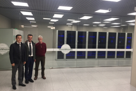 Visit of the gas preparation and compression Department Deputy head of OOO RN-Vankor (a subsidiary of Rosneft) A. A. Biktimirov and head of the CVRE Department Yu. V. Kozhukhov at the Supercomputer centre "Polytechnic"