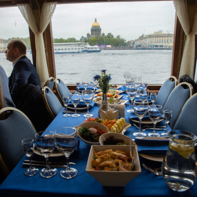 Compressor Technologies Conference 2022. Gala dinner on a boat on the Neva River for conference participants.