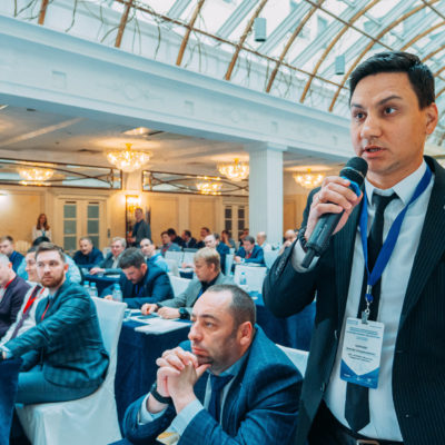 Conference 2023: Alisher Konushev asks the speakers a question Engineer of the pre-production and pre-production work service, KGPK LLC "LUKOIL Uzbekistan Operating Company"